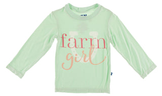 KicKee Pants Pistachio Farm Girl L/S Piece Print Easy Fit Crew Neck Tee, KicKee Pants, CM22, KicKee, KicKee Pants, KicKee Pants Agriculture, KicKee Pants L/S Piece Print Easy Fit Crew Neck Te