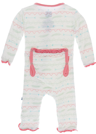 KicKee Pants Pistachio Southwest Muffin Ruffle Coverall with Zipper, KicKee Pants, CM22, Coverall, Coverall with Zipper, Coveralls, Fitted Coverall, KciKee Coverall, KicKee, KicKee Agricultur