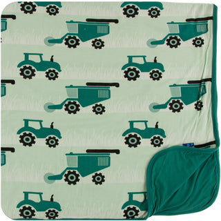 KicKee Pants Pistachio Tractors and Wheat Toddler Blanket, KicKee Pants, CM22, KicKee, KicKee Pants, KicKee Pants Agriculture, KicKee Pants Pistachio Tractors and Wheat, KicKee Pants Pistachi