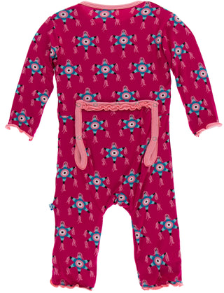 KicKee Pants Rhododendron Pinata Layette Classic Ruffle Coverall with Zipper, KicKee Pants, Black Friday, cf-size-3-6-months, cf-type-coverall, cf-vendor-kickee-pants, Classic Ruffle Coverall