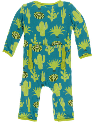 KicKee Pants Seagrass Cactus Coverall with Zipper, KicKee Pants, Black Friday, Boy Cactus, CM22, Coverall with Zipper, Cyber Monday, Els PW 8258, End of Year, End of Year Sale, KicKee, KicKee