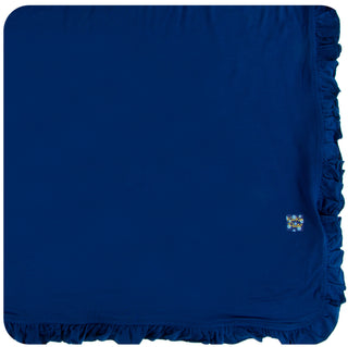 KicKee Pants Solid Flag Blue Ruffle Toddler Blanket, KicKee Pants, CM22, KicKee, KicKee Pants, KicKee Pants Ruffle Toddler Blanket, KicKee Pants Solid Flag Blue, KicKee Pants Solid Flag Blue 