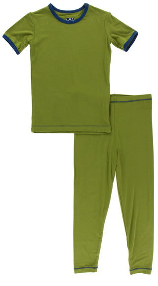 KicKee Pants Solid Grasshopper with Navy S/S Pajama Set with Pants, KicKee Pants, Botany, CM22, KicKee, KicKee Botany, KicKee Pants Botany, KicKEe Pants Pajama Set, KicKee Pants Pajama set wi