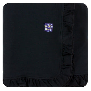 KicKee Pants Solid Midnight Ruffle Stroller Blanket, KicKee Pants, CM22, KicKee, KicKee Pants, KicKee Pants Astronomy, KicKee Pants Ruffle Stroller Blanket, KicKee Pants Solid Midnight, KicKe