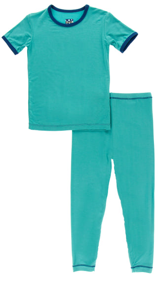 KicKee Pants Solid Neptune with Navy S/S Pajama Set with Pants, KicKee Pants, Botany, CM22, KicKee, KicKee Botany, KicKee Pants Botany, KicKEe Pants Pajama Set, KicKee Pants Pajama set with P