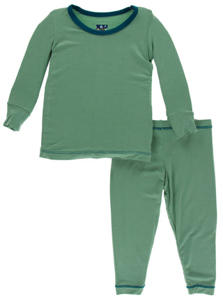 KicKee Pants Solid Shore with Heritage Blue L/S Pajama Set with Pants, KicKee Pants, 2pc Pj Set, CM22, KicKee Paleontology, KicKee Pants 2pc Pajama Set, KicKee Pants Paleontology, KicKee Pant