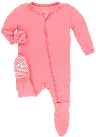 KicKee Pants Solid Strawberry Footie with Zipper, KicKee Pants, CM22, Footie with Zipper, KicKee, KicKee Cancun, KicKee Footie, KicKee Pants, KicKee Pants Cancun, KicKee Pants Footie, KicKee 