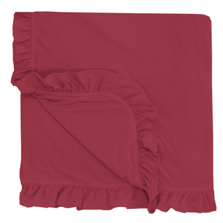 KicKee Pants Solid Wild Strawberry Ruffle Toddler Blanket, KicKee Pants, CM22, KicKee, KicKee Pants, KicKee Pants First Day of School, KicKee Pants Ruffle Toddler Blanket, KicKee Pants Solid 