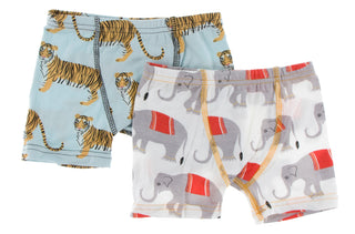 KicKee Pants Spring Sky Tiger & Natural Indian Elephant Boxer Brief Set, Kickee Pants, Black Friday, Boys Boxer Brief Set, CM22, Cyber Monday, Els PW 8598, KicKee, KicKee Boxer Brief, KicKee 