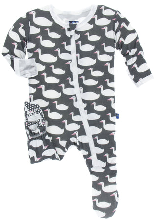 KicKee Pants Stone Geese Footie w/Zipper, KicKee Pants, Baby, Baby Clothing, Baby Gift, Baby Shower, Baby Shower Gift, CM22, Footie, KicKee, KicKee Pants, KicKee Pants Anniversary, KicKee Pan