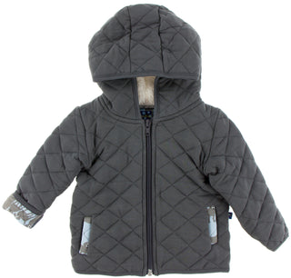 KicKee Pants Stone with London Dogs Quilted Jacket with Sherpa-Lined Hood, KicKee Pants, CM22, KicKee, KicKee London, KicKee Pants, KicKee Pants London, KicKee Pants London Dogs, KicKee Pants