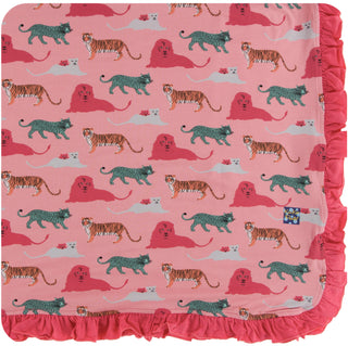 KicKee Pants Strawberry Big Cats Ruffle Toddler Blanket, KicKee Pants, CM22, KicKee, KicKee Pants, KicKee Pants Ruffle Toddler Blanket, KicKee Pants Strawberry Big Cats, KicKee Pants Strawber