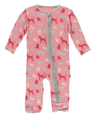KicKee Pants Strawberry Domestic Animals Muffin Ruffle Coverall with Zipper, KicKee Pants, CM22, Coverall, Coverall with Zipper, KicKee, KicKee Pants, KicKee Pants Coverall, KicKee Pants Cove