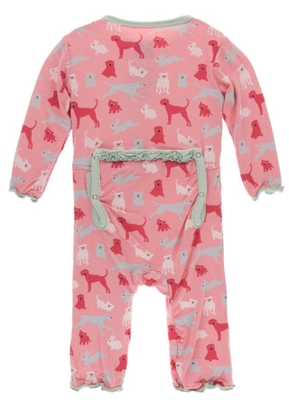 KicKee Pants Strawberry Domestic Animals Muffin Ruffle Coverall with Zipper, KicKee Pants, CM22, Coverall, Coverall with Zipper, KicKee, KicKee Pants, KicKee Pants Coverall, KicKee Pants Cove