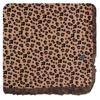 KicKee Pants Suede Cheetah Ruffle Toddler Blanket, KicKee Pants, CM22, Kenya, KicKee, KicKee Pants, KicKee Pants Kenya, KicKee Pants Kenya Collection, KicKee Pants Ruffle Toddler Blanket, Kic