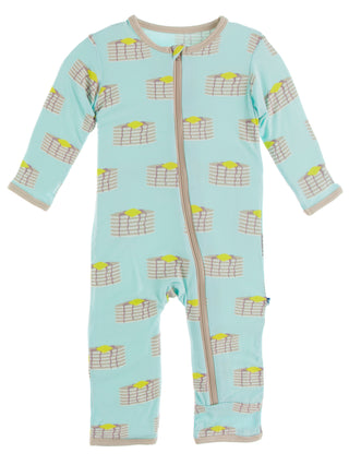 KicKee Pants Summer Sky Pancakes Coverall with Zipper, KicKee Pants, CM22, Coverall, Coverall with Zipper, KicKee, KicKee Pants, KicKee Pants Coverall with Zipper, KicKee Pants Culinary Arts,