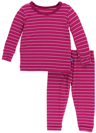 KicKee Pants Tokyo Dragonfruit Stripe L/S Pajama Set, KicKee Pants, 2pc Pajama Set, Black Friday, CM22, Cyber Monday, Els PW 8258, End of Year, End of Year Sale, KicKee Pant, KicKee Pants, Ki