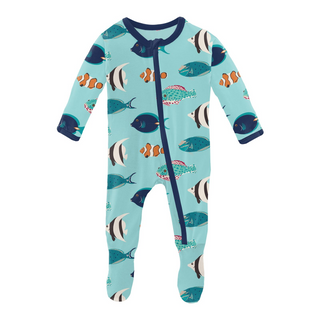 KicKee Pants Tropical Fish Footie with Zipper, KicKee Pants, CM22, Footie with Zipper, KicKee, KicKee Footie, KicKee Footie with Zipper, KicKee Pants, KicKee Pants Footie, KicKee Pants Footie
