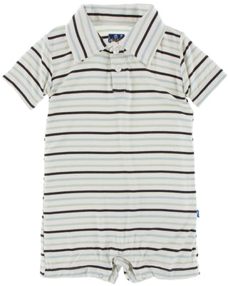 KicKee Pants Tuscan Afternoon Stripe Polo Romper, KicKee Pants, Black Friday, cf-size-18-24-months, cf-size-2t, cf-type-polo-romper, cf-vendor-kickee-pants, CM22, Cyber Monday, Els PW 5060, E