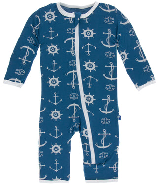 KicKee Pants Twilight Anchor Coverall with Zipper, KicKee Pants, CM22, Coverall, Fitted Coverall, KicKee, KicKee Coverall, KicKee Pants, KicKee Pants Coverall, KicKee Pants Coverall Zipper, K
