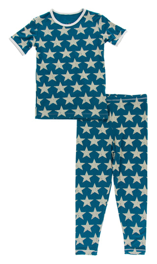 KicKee Pants Vintage Stars S/S Pajama Set, KicKee Pants, CM22, KicKee, KicKee Pants, KicKee Pants Everyday Celebrations, KicKee Pants S/S Pajama Set w/Pants, KicKee Pants S/S Pajama Set with 