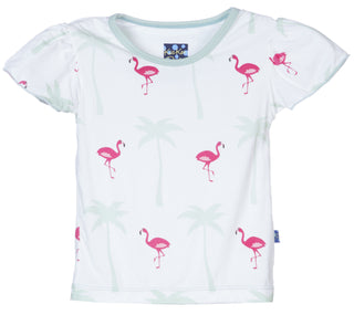 KicKee Pants Natural Flamingo Flutter Tee, KicKee Pants, CM22, Cyber Monday, Els PW 5060, Els PW 8258, End of Year, End of Year Sale, Flamingo, Girls Tops, KicKee Pants, KicKee Pants Natural 