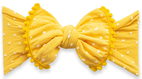 Baby Bling Mustard Shabby Dot Pom Trimmed Knot Headband, Baby Bling, Baby Baby Bling Headbands, Baby Bling, Baby Bling Bows, Baby Bling Fall 2018 Release, Baby Bling Headband, Baby Bling Patt
