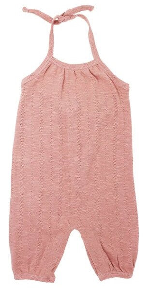 L'ovedbaby Pointelle Tie Halter Romper - Mauve, L'ovedbaby, CM22, Els PW 5060, L'ovedbaby, L'ovedbaby Mauve, L'ovedbaby Mauve Pointelle Tie Halter Romper, L'ovedbaby Pointelle Romper, L'ovedb