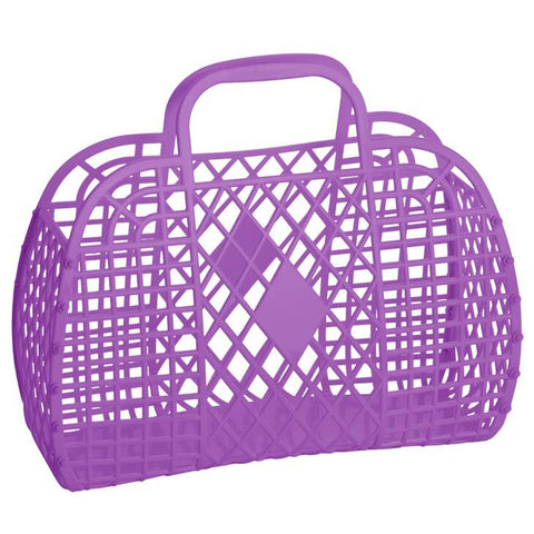 Sun Jellies Large Retro Basket - Purple, Sun Jellies, cf-type-bag, cf-vendor-sun-jellies, Jelly Bag, Purple, Sun Jellies, Sun Jellies Bag, Sun Jellies Large Retro Basket, Sun Jellies Purple, 