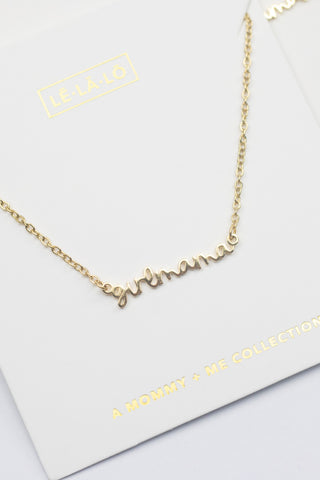 Le La Lo Ladies Script Necklace - Girl Mama, LE LA LO, cf-type-necklaces, cf-vendor-le-la-lo, Girl Mama, Girl Mama Necklace, Jewelry, LE LA LO, LE LA LO Bracelet, Mama, Mommy & Me Jewelry, Mo