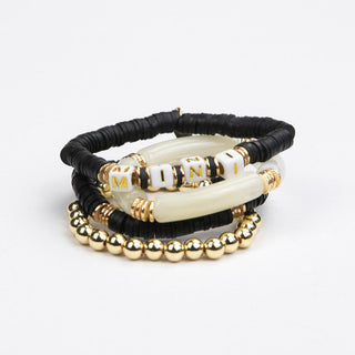 Le La Lo Mini Tubular Beaded Bracelet Set - Child Black, LE LA LO, Bracelet, Bracelets, cf-type-bracelets, cf-vendor-le-la-lo, Jewelry, LE LA LO, LE LA LO Bracelet, Mini Bracelet, Mommy & Me 