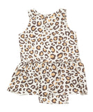 Angel Dear Leopard Bodysuit with Skirt, Angel Dear, Angel Dear, Angel Dear Bodysuit Dress, Angel Dear Dress, Angel Dear Leopard, Angel Dear Leopard Bodysuit with Skirt, Angel Dear Romper, Bod