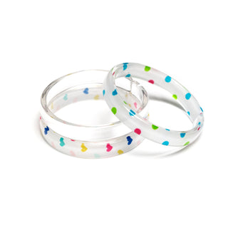 Lilies & Roses 3pc Bangle Set - Colorful Hearts/Dots, Lilies & Roses, Bracelet, Bracelet Set, Bracelets, Lilies & Rose, Lilies & Rose 3pc Bangle Set, Lilies & Roses 3pc Bangle Set, Lilies & R