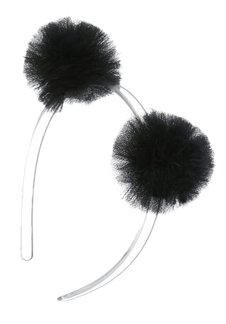 Lilies & Roses Tulle Pom Pom Headband-Black, Lilies & Roses, Acrylic Headband, Black Tulle Headband, Cyber Monday, Els PW 5060, Lilie & Roses, Lilie & Roses Headband, Lilies & Roses Black Tul