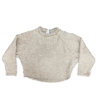 Tru Luv Shaggy Boxy Pullover - Oatmeal, Little Mass, Dress, JAN23, Little Mass, Made in the USA, Sweater, Tru Luv, Shirts & Tops - Basically Bows & Bowties