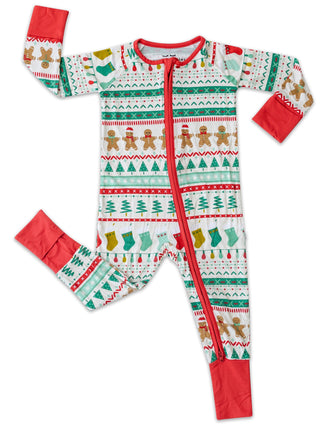 Little Sleepies Fair Isle Bamboo Convertible Romper/Sleeper, Little Sleepies, All Things Holiday, Bamboo Pajama, Christmas Pajama, Christmas Pajamas, CM22, Little Sleepies, Little Sleepies Ba