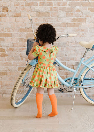 Little Stocking Co Knee High Socks - Bright Orange, Little Stocking Co, Cable Knit Knee High, Cable Knit Knee High Socks, Fall 2021, Knee High, Knee High Socks, Knee Highs, Little Stocking Co