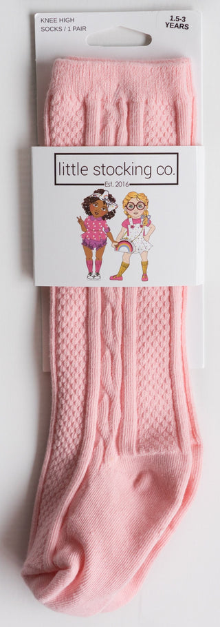 Little Stocking Co Knee High Socks - Powder Pink, Little Stocking Co, Cable Knit Knee High, Cable Knit Knee High Socks, Cyber Monday, Knee High, Knee High Socks, Knee Highs, Little Stocking C