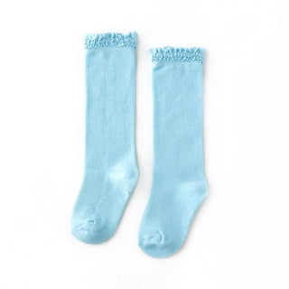 Little Stocking Co Lace Top Knee High Socks - Aqua, Little Stocking Co, cf-size-1-5-3y, cf-size-4-6y, cf-size-6-18-months, cf-type-knee-high-socks, cf-vendor-little-stocking-co, Fall 2021, Li