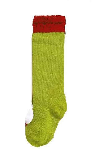 Little Stocking Co Lace Top Knee High Socks - Green with Red, Little Stocking Co, All Things Holiday, cf-size-1-5-3y, cf-type-knee-high-socks, cf-vendor-little-stocking-co, Christmas, Christm