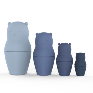 Blue Bear Nesting Dolls, Little Teether, Bear, Bear Nesting Dolls - Silicone - Teether - Bath - Stacker, Little Teeher Bear Nesting Dolls - Silicone - Teether - Bath - Stacker, Little Teether