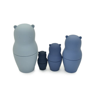 Blue Bear Nesting Dolls, Little Teether, Bear, Bear Nesting Dolls - Silicone - Teether - Bath - Stacker, Little Teeher Bear Nesting Dolls - Silicone - Teether - Bath - Stacker, Little Teether