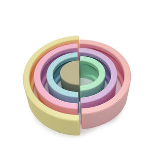 Pastel Small Silicone Rainbow Teether, Little Teether, Little Teether, Little Teether Pastel Silicone Rainbow - Teether - Bath - Stacker - Sensory, Little Teether Silicone Rainbow, Little Tee