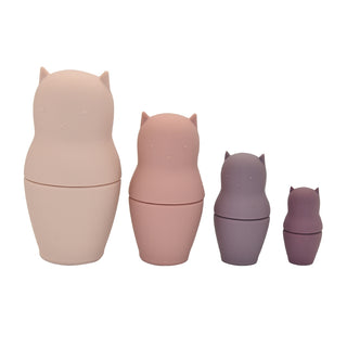Pink Kitty Cat Nesting Dolls, Little Teether, Kitty, Kitty Cat Nesting Dolls Silicone - Teether - Bath - Stacker, Little Teether, Little Teether Cat, Little Teether Kitty Cat Nesting Dolls Si