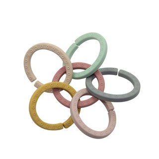 Silicone Toy Link Rings, Little Teether, Car Seat Attachment, Little Teether, Little Teether Silicone Toy Link Rings, Muted Silicone Toy Link Rings, Silcone Teething Rings, Silicone Teether, 