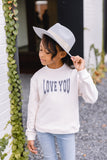 Le La Lo Love You Chenille Sweatshirt - Mini, LE LA LO, LE LA LO, Love You Chenille Sweatshirt, Matching Mommy and Me, Mommy & Me LE LA LO, Mommy + Me, Mommy + Me Sweatshirt, Mommy and Me, Mo