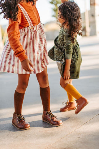 Little Stocking Co Knee High Socks - Chocolate, Little Stocking Co, Cable Knit Knee High, Cable Knit Knee High Socks, cf-size-0-6-months, cf-size-4-6y, cf-size-7-10y, cf-type-knee-high-socks,