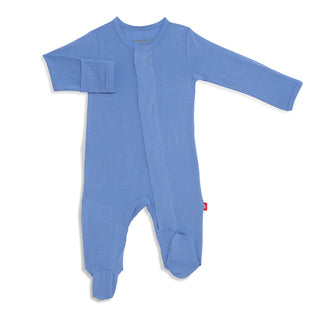 Magnetic Me Bel Air Blue Solid Modal Magnetic Footie, Magnificent Baby, Baby Shower, Baby Shower Gift, Bel Air Blue, Gift for Baby Shower, JAN23, Magentic Me, Magnetic Me Bel Air, Magnetic Me