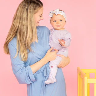 Magnetic Me Iris Lt Purple Modal Magnetic Ruffle Footie, Magnificent Baby, Baby Shower, Baby Shower Gift, cf-size-6-9-months, cf-type-footie, cf-vendor-magnificent-baby, Gift for Baby Shower,