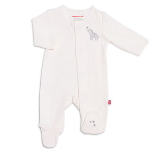 Magnetic Me Layette Embroidery Velour Magnetic Footie, Magnificent Baby, Baby, Baby Clothing, Baby Shower, Baby Shower Gift, cf-size-newborn, cf-type-footie, cf-vendor-magnificent-baby, Footi